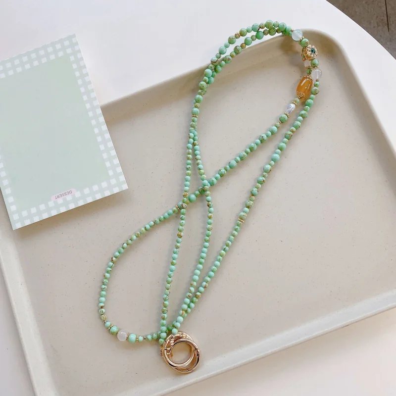 Exquisite Handmade High-End Mobile Phone Pendant, Agate and Turquoise Long Chain, Fashionable Lanyard, Long Crossbody Pendant
Exquisite Handmade High-End Mobile Phone Pendant, Agate and Turquoise Long Chain, Fashionable Lanyard, Long Crossbody Pendant