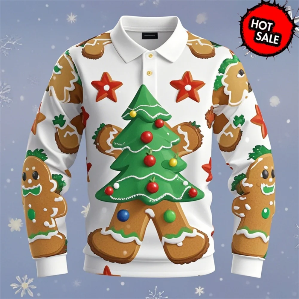 New Christmas Festival 3D Graphic Long Sleeve Polo Shirt For Mens Clothes Casual Fashion Santa Claus Pattern Button Polo T-shirt
New Christmas Festival 3D Graphic Long Sleeve Polo Shirt For Mens Clothes Casual Fashion Santa Claus Pattern Button Polo T-shirt