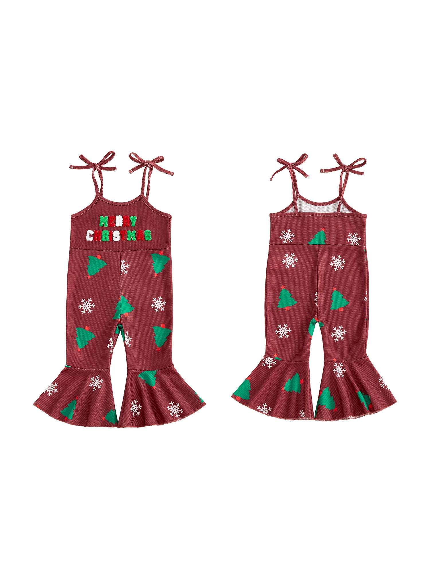 Kids Girl Christmas Overalls Letter Embroidered Tie Shoulder Bell-Bottom Jumpsuit Cute Holiday Clothes
Kids Girl Christmas Overalls Letter Embroidered Tie Shoulder Bell-Bottom Jumpsuit Cute Holiday Clothes