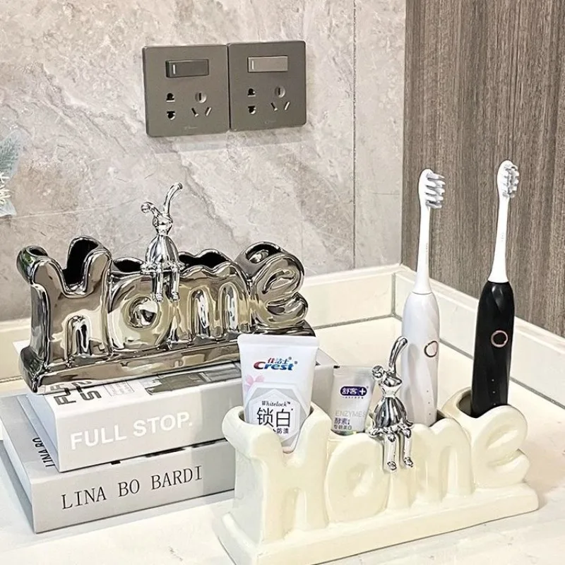 HOME Electric Toothbrush Rack Bathroom Washstand Luxury Decoration Bathroom Teeth Toothpaste Storage Rack Bathroom Decoration
HOME Electric Toothbrush Rack Bathroom Washstand Luxury Decoration Bathroom Teeth Toothpaste Storage Rack Bathroom Decoration