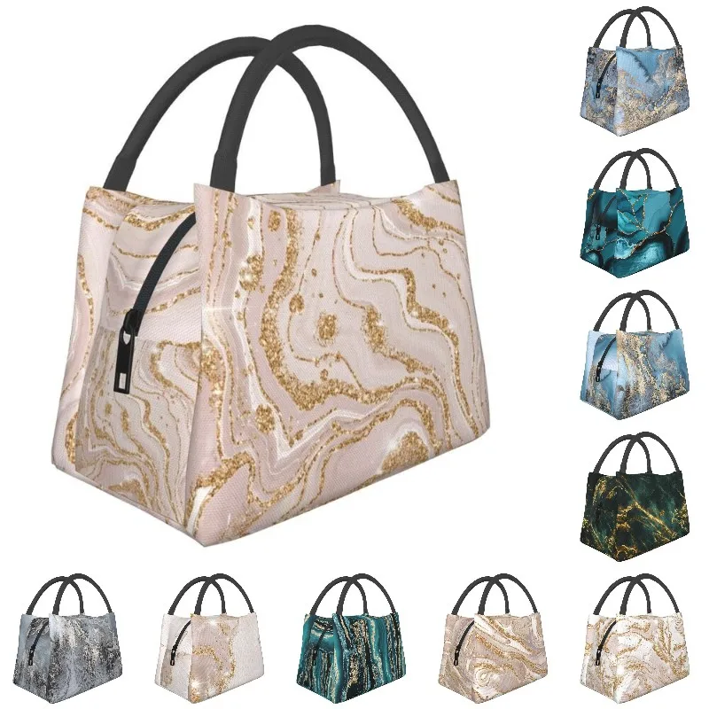 Gold And Cream Marble Pattern Thermal Insulated Lunch Bags Women Geometric Print Portable Lunch Tote Multifunction Meal Food Box
Gold And Cream Marble Pattern Thermal Insulated Lunch Bags Women Geometric Print Portable Lunch Tote Multifunction Meal Food Box