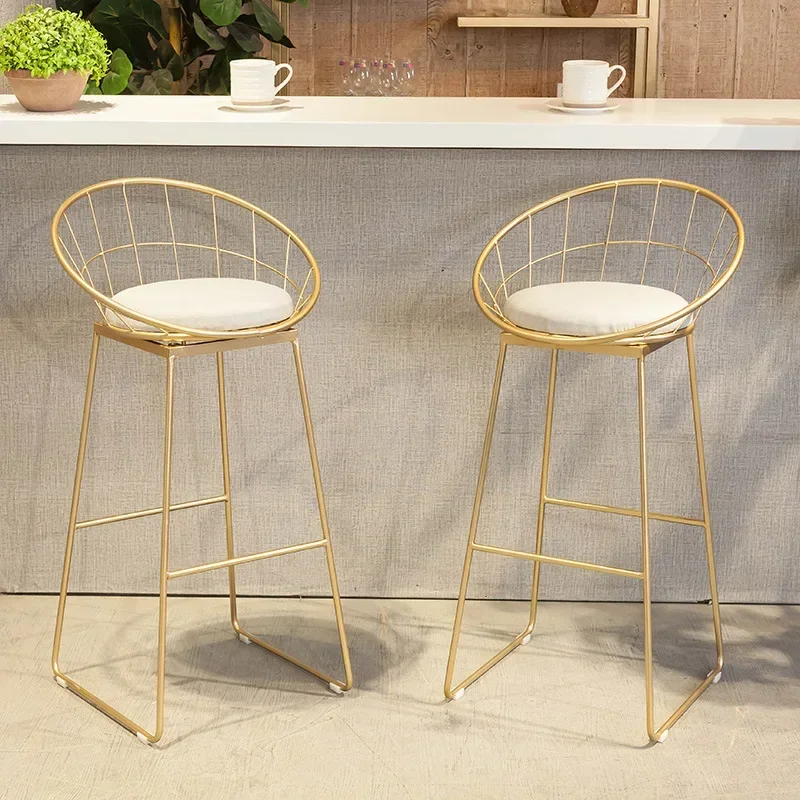 Nordic bar chair simple iron gold net red high stool hollow back leisure home dining
Nordic bar chair simple iron gold net red high stool hollow back leisure home dining
