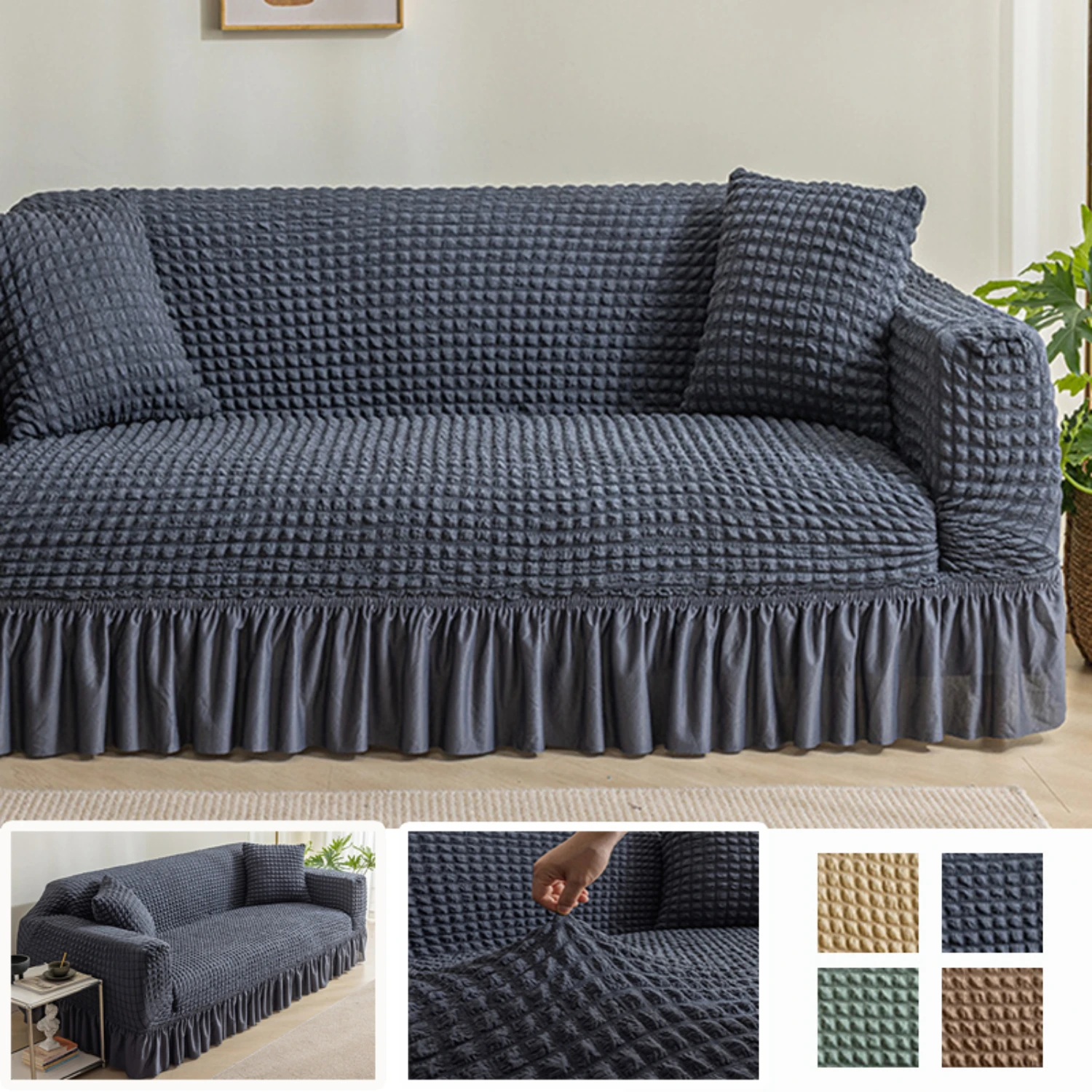 Elegant and Sophisticated Seersucker Pleated Skirt Sofa Protector for Dining Room - Textured, Stylish Design - Available in L-Sh
Elegant and Sophisticated Seersucker Pleated Skirt Sofa Protector for Dining Room - Textured, Stylish Design - Available in L-Sh