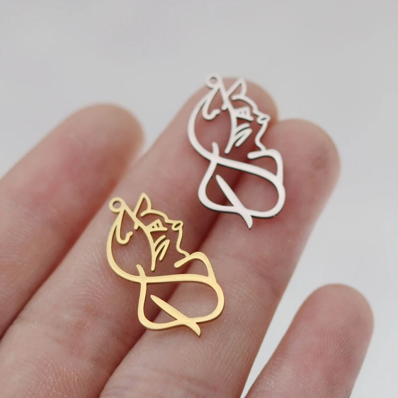 3pcs Hollow Art Line Cat's Silhouette diy Accessories Stainless Steel Charms for Jewelry Making Necklace Bracelets Cat Pendant
3pcs Hollow Art Line Cat's Silhouette diy Accessories Stainless Steel Charms for Jewelry Making Necklace Bracelets Cat Pendant