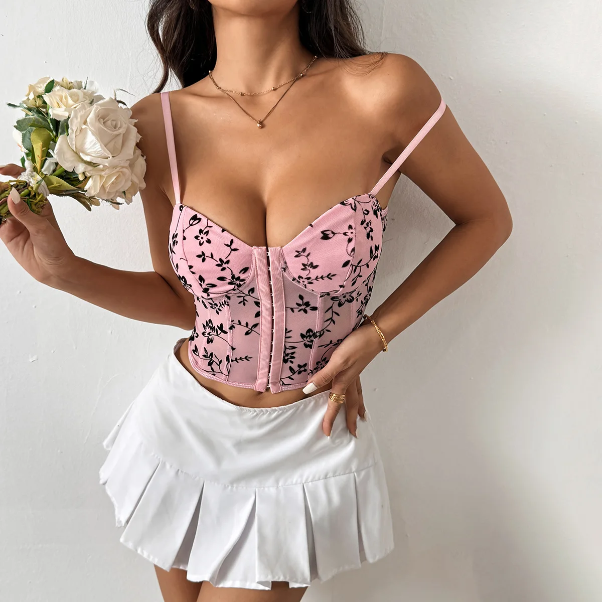 Summer Printed Sleeveless Corset Women Slim Spaghetti Straps Bustier Tank Tops Sexy Lingerie Camisole Y2k Clothing Crop Top Vest
Summer Printed Sleeveless Corset Women Slim Spaghetti Straps Bustier Tank Tops Sexy Lingerie Camisole Y2k Clothing Crop Top Vest