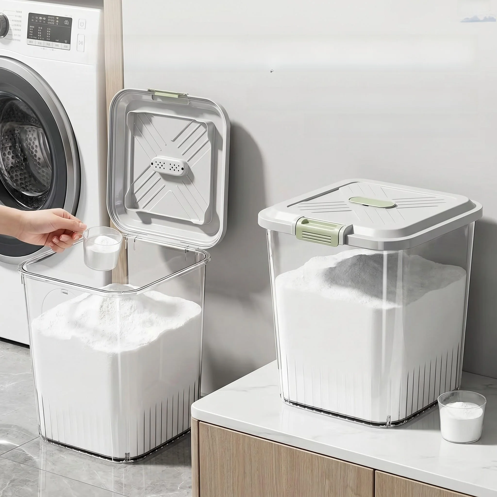 Large Capacity Laundry Detergent Storage Box with Spoon Home Use Fragrance Beads Special Storage Box for Washing Powder
Large Capacity Laundry Detergent Storage Box with Spoon Home Use Fragrance Beads Special Storage Box for Washing Powder
