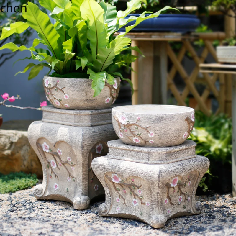 HTT stone pier villa small courtyard orchid flower pot base artificial stone outdoor garden balcony decoration
HTT stone pier villa small courtyard orchid flower pot base artificial stone outdoor garden balcony decoration