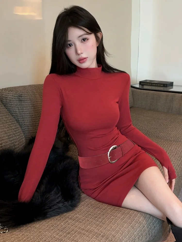 Autumn Winter New Vintage Simple Half High Collar Long Sleeve Base Layer Dress Casual Color Wrap around Short Skirt
Autumn Winter New Vintage Simple Half High Collar Long Sleeve Base Layer Dress Casual Color Wrap around Short Skirt