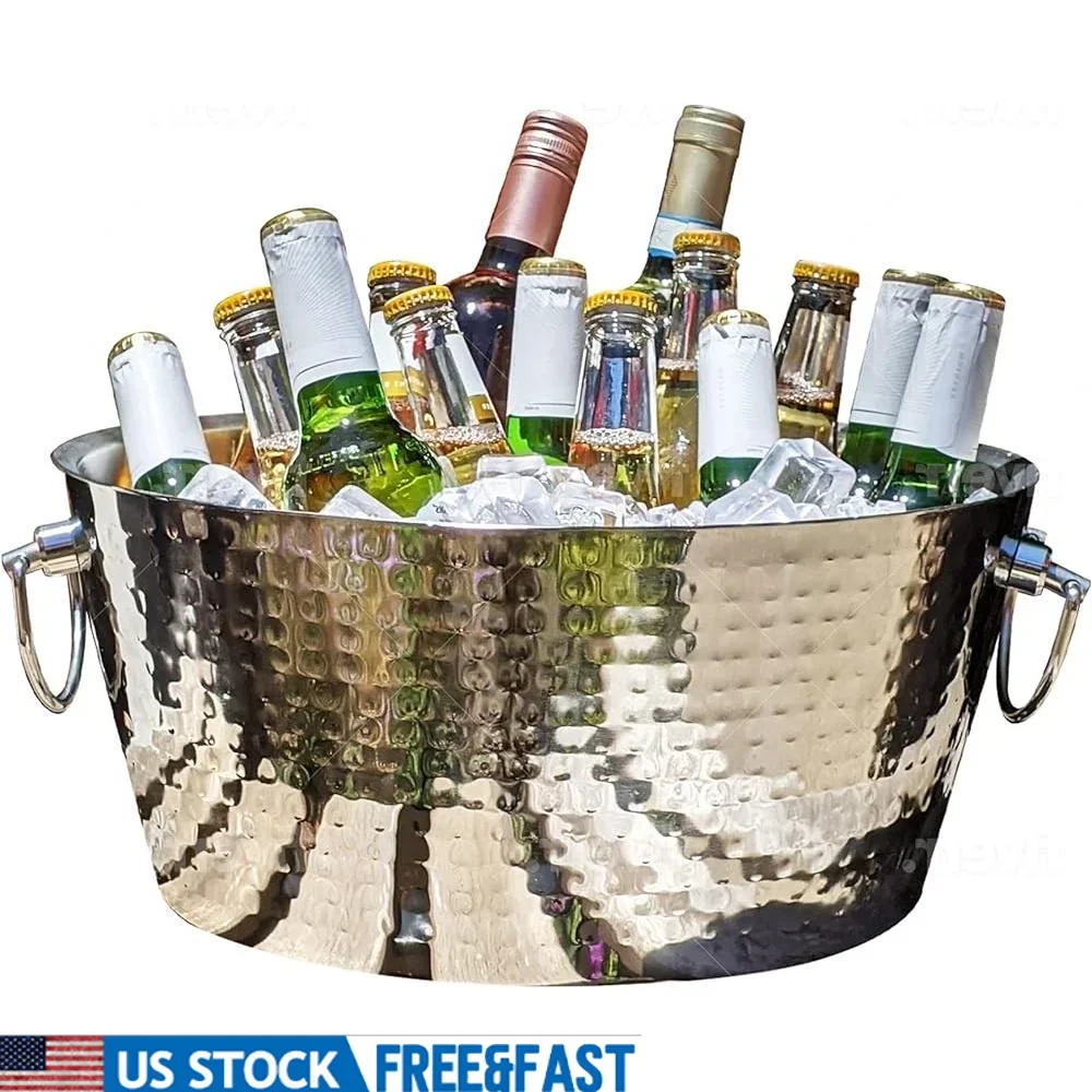 Insulated Double-Walled Stainless Steel Drink Tub Ice Bucket with Heavy Duty Handles Parties and Outdoor Use
Insulated Double-Walled Stainless Steel Drink Tub Ice Bucket with Heavy Duty Handles Parties and Outdoor Use