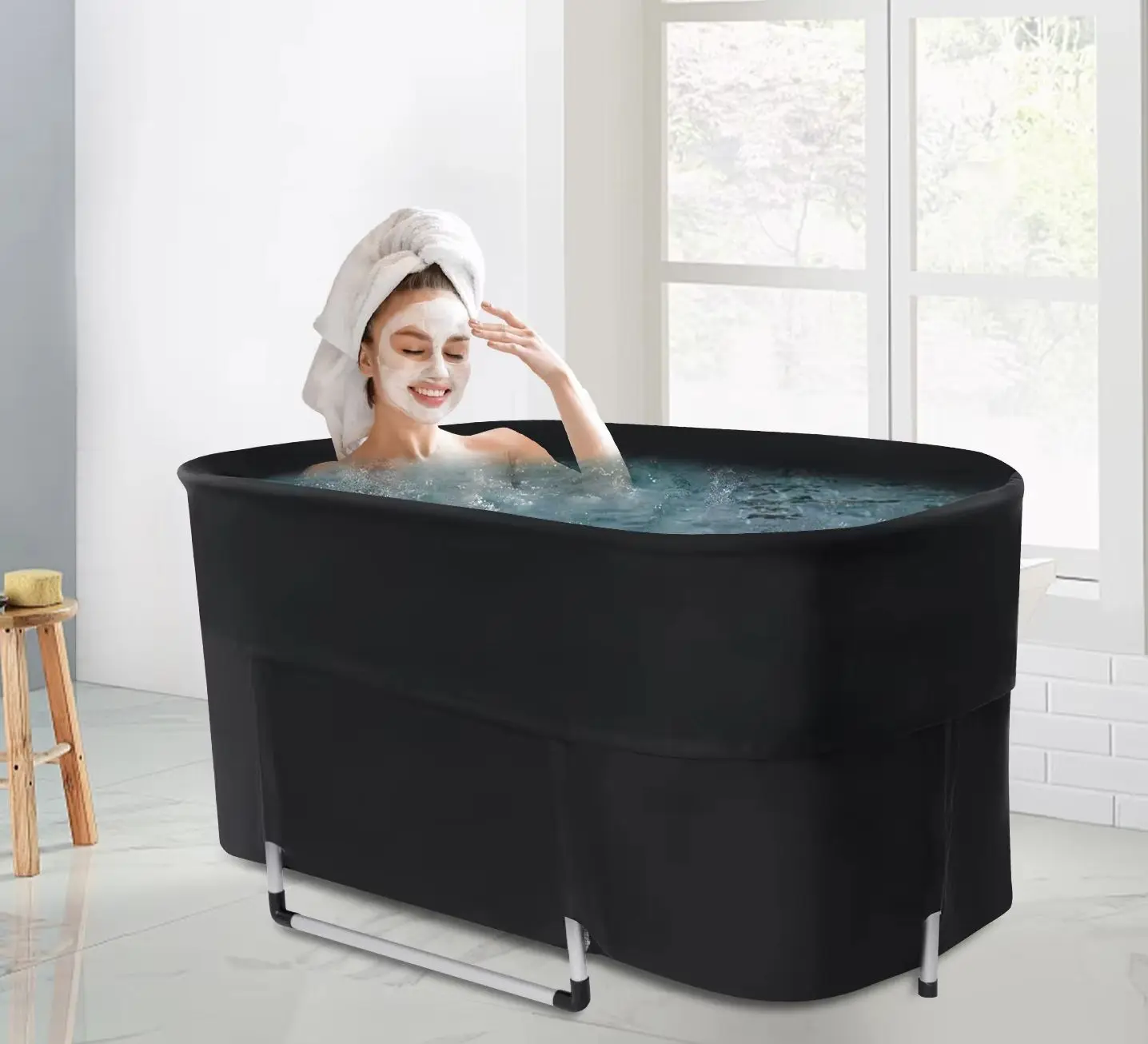 Foldable Portable Bathtub, Outdoor Indoor Cold Ice Bath Tub, 150kg Load Bearing, Black, for Home, RV, Travel, Camping & Sports Competitions
Foldable Portable Bathtub, Outdoor Indoor Cold Ice Bath Tub, 150kg Load Bearing, Black, for Home, RV, Travel, Camping & Sports Competitions