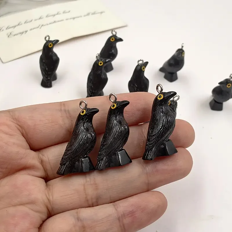 10pcs Halloween Crow Resin Charms Pendants with Alloy Eyelet for DIY Jewelry Making, Keychains, Earrings, Spooky Crafts Supplies
10pcs Halloween Crow Resin Charms Pendants with Alloy Eyelet for DIY Jewelry Making, Keychains, Earrings, Spooky Crafts Supplies