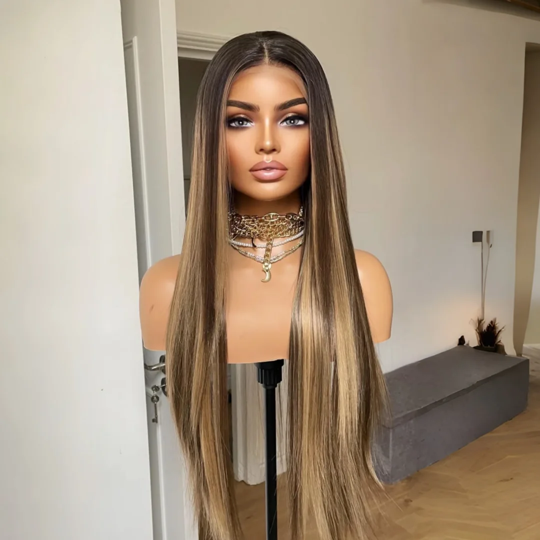 Soft Ombre Brown Glueless Long Straight 5x5 Silk Base Jewish Human Hair With BabyHair HD Lace European Hair Preplucked
Soft Ombre Brown Glueless Long Straight 5x5 Silk Base Jewish Human Hair With BabyHair HD Lace European Hair Preplucked