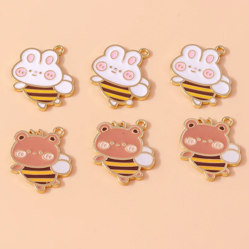 20pcs 21x25mm Cartoon Enamel Animal Bee Charms for Making Earrings Pendants Necklaces Bracelets DIY Crafts Jewelry Accessories
20pcs 21x25mm Cartoon Enamel Animal Bee Charms for Making Earrings Pendants Necklaces Bracelets DIY Crafts Jewelry Accessories 