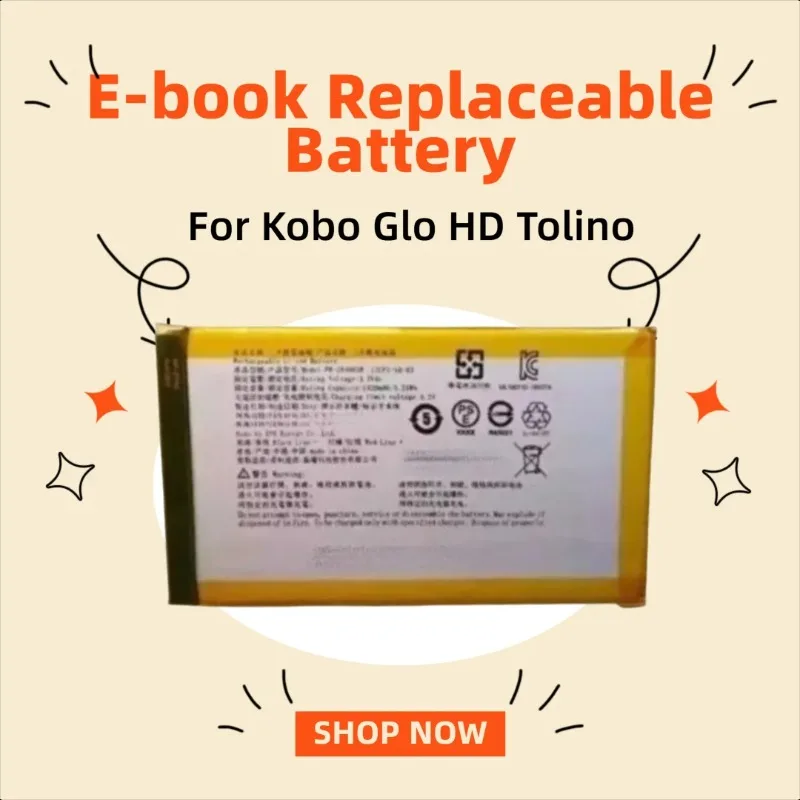 3.7V 1420mAh PR-284983N E-book Replaceable Battery for Kobo Glo HD Tolino
3.7V 1420mAh PR-284983N E-book Replaceable Battery for Kobo Glo HD Tolino