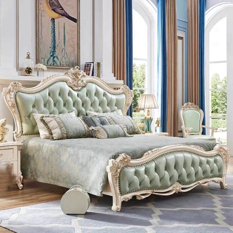 European Style Solid Wood Double Bed Bedroom Modern Simple Luxury Bed Leather Princess Wedding Letto Matrimoniale Home Furniture
European Style Solid Wood Double Bed Bedroom Modern Simple Luxury Bed Leather Princess Wedding Letto Matrimoniale Home Furniture