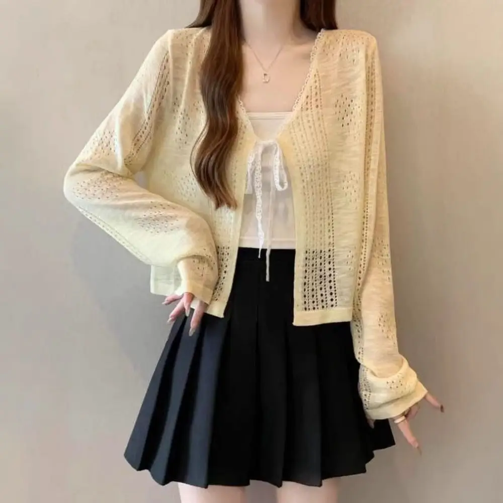 Fashion Hollow Out Knitted Cardigan Thin Long Sleeve Short Sleeve Shawl V-Neck Casual Outwear Women
Fashion Hollow Out Knitted Cardigan Thin Long Sleeve Short Sleeve Shawl V-Neck Casual Outwear Women