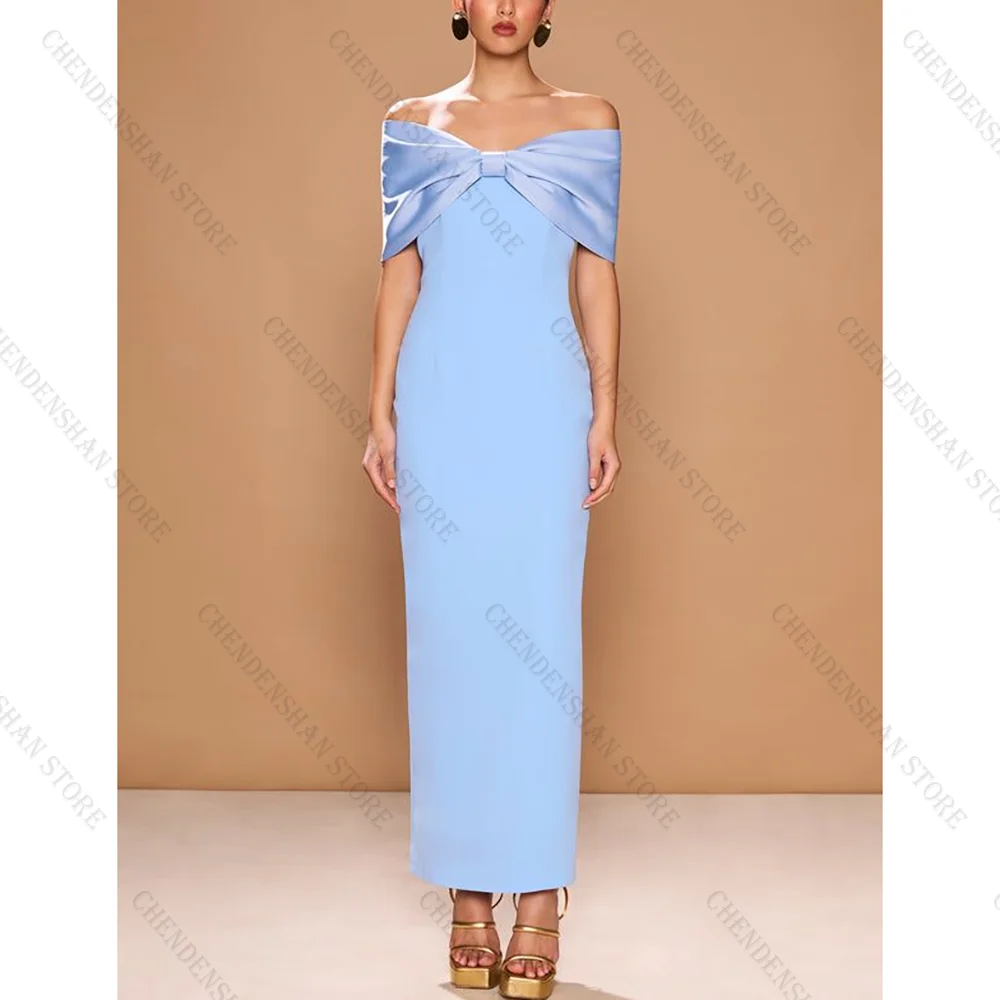 Elegant Simple Sky Blue Off The Shoulder Ankle Length Evening Dress Female Formal Party Prom Gown vestidos de fiesta
Elegant Simple Sky Blue Off The Shoulder Ankle Length Evening Dress Female Formal Party Prom Gown vestidos de fiesta