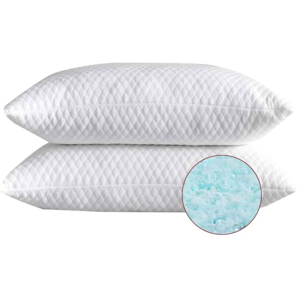 2 Pillows, Shredded Memory Foam Bed Pillows for Sleeping, with Washable Removable Cooling Hypoallergenic Sleep Pillow for Back
2 Pillows, Shredded Memory Foam Bed Pillows for Sleeping, with Washable Removable Cooling Hypoallergenic Sleep Pillow for Back