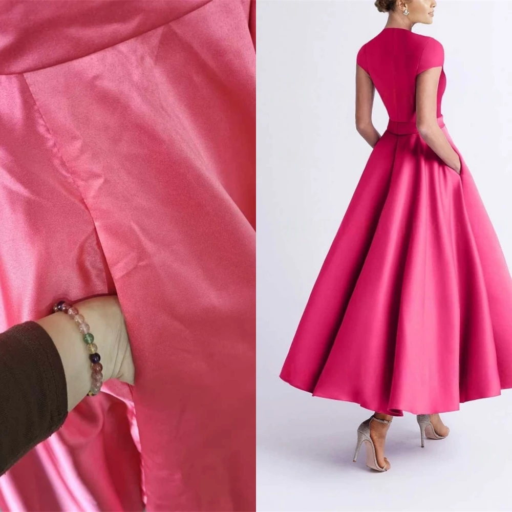 Customized Delicate pink Satin Evening Dress Delicate Sweetheart Short Sleeves Cocktail Dress Formal Special Occasion Gowns
Customized Delicate pink Satin Evening Dress Delicate Sweetheart Short Sleeves Cocktail Dress Formal Special Occasion Gowns