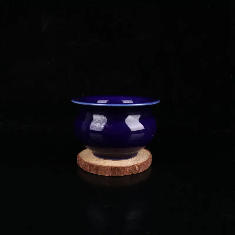 3.6" Collection Chinese Ming Porcelain Blue Glaze Small Incense Burner
3.6" Collection Chinese Ming Porcelain Blue Glaze Small Incense Burner