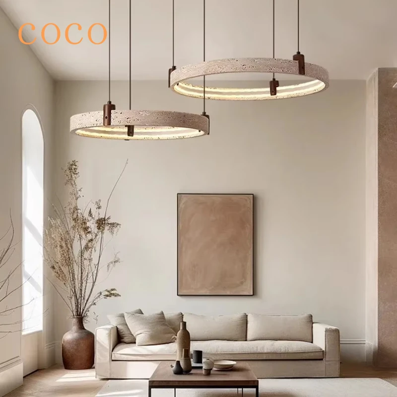 Retro and quiet style yellow cave stone ring pendant light LED modern minimalist living room dining room decoration lighting
Retro and quiet style yellow cave stone ring pendant light LED modern minimalist living room dining room decoration lighting