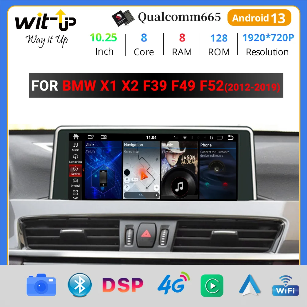 Wit-Up For BMW X1 X2 F39 F48F49 10.25inch Touchscreen Android Auto Screen GPS Navigation CarPlay Autoradio Car Stereo Multimedia
Wit-Up For BMW X1 X2 F39 F48F49 10.25inch Touchscreen Android Auto Screen GPS Navigation CarPlay Autoradio Car Stereo Multimedia