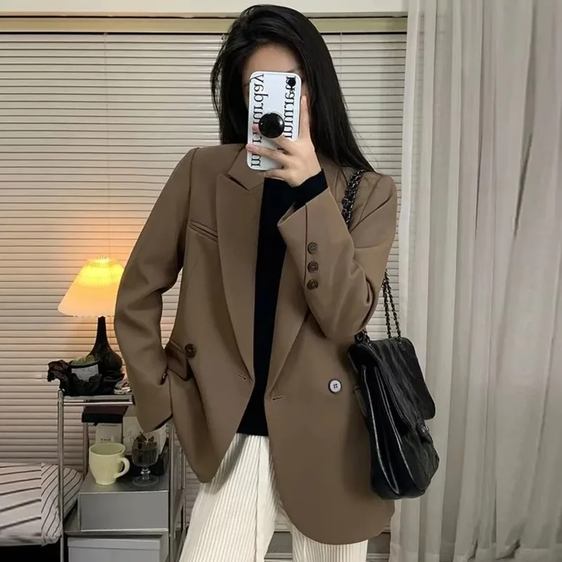 Insozkdg Advanced Design Sense Brown Women's Jacket Spring Autumn New Korean Style Loose Blazer All-match Slimming Lady Suit Top
Insozkdg Advanced Design Sense Brown Women's Jacket Spring Autumn New Korean Style Loose Blazer All-match Slimming Lady Suit Top