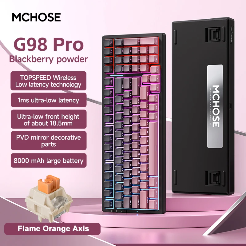 MCHOSE G98Pro Wireless Mechanical Keyboard Tri-mode Hot Swap RGB Gasket Ergonomics Customized Gamer Keyboard PC Accessory
MCHOSE G98Pro Wireless Mechanical Keyboard Tri-mode Hot Swap RGB Gasket Ergonomics Customized Gamer Keyboard PC Accessory
