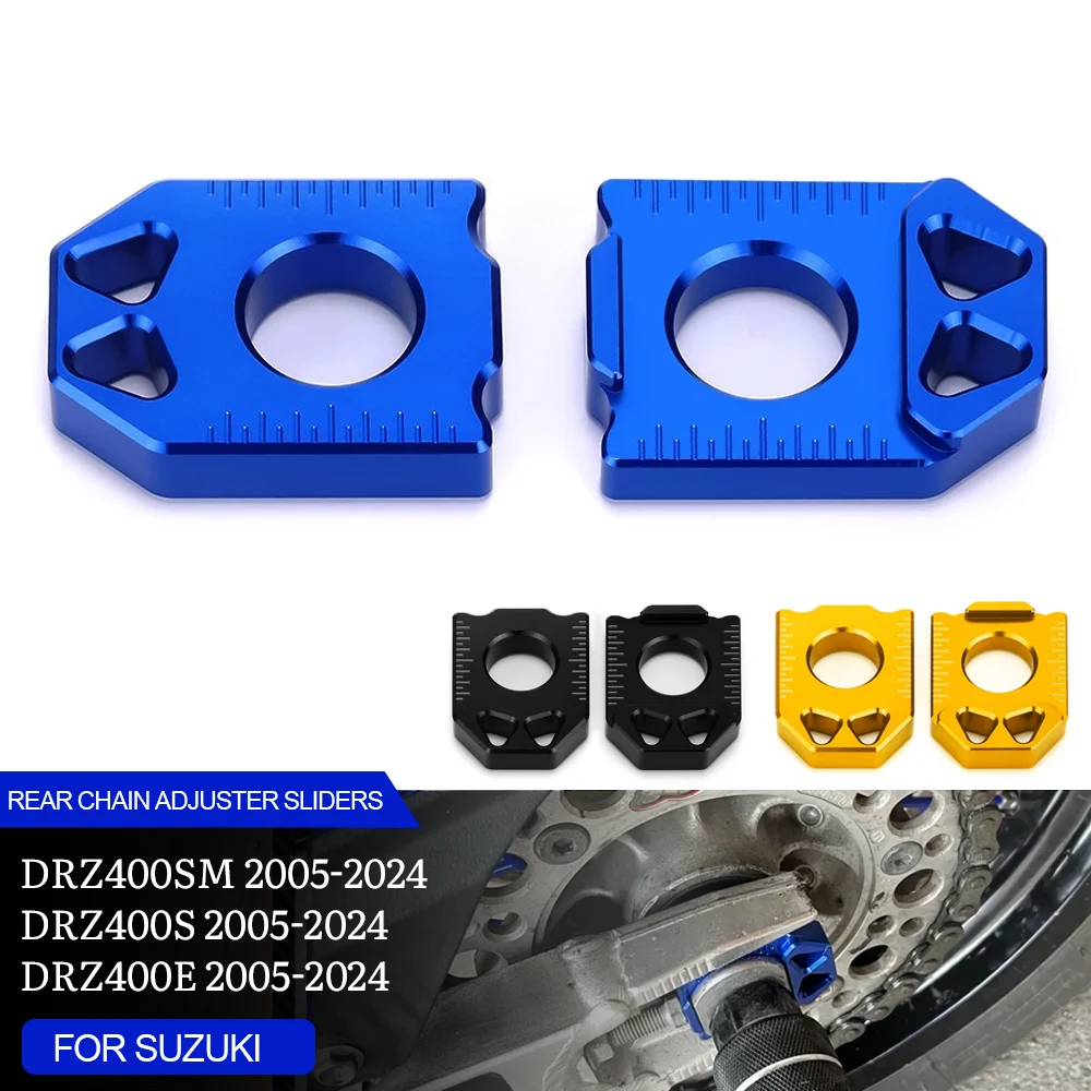 For Suzuki DRZ400SM DRZ400S DRZ400E DRZ SM S E 2005-2024 Motorcycle CNC Rear Chain Adjuster Axle Blocks Tensioner Blocks Cover
For Suzuki DRZ400SM DRZ400S DRZ400E DRZ SM S E 2005-2024 Motorcycle CNC Rear Chain Adjuster Axle Blocks Tensioner Blocks Cover
