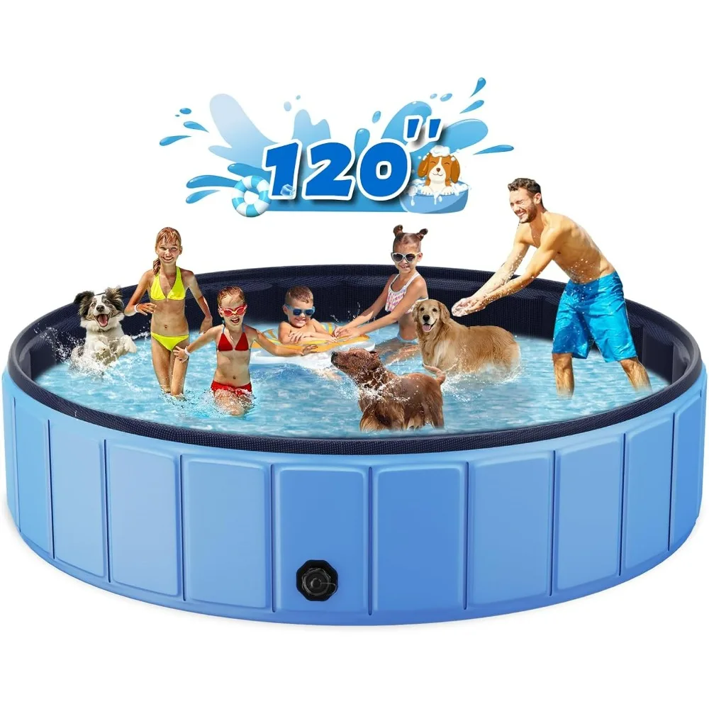 Foldable Dog Swimming Pool,Totiro 120"x20" Oversize Collapsable Hard Plastic Potable Bathing Tub for Pet Dog Kiddie Pool Indoor
Foldable Dog Swimming Pool,Totiro 120"x20" Oversize Collapsable Hard Plastic Potable Bathing Tub for Pet Dog Kiddie Pool Indoor