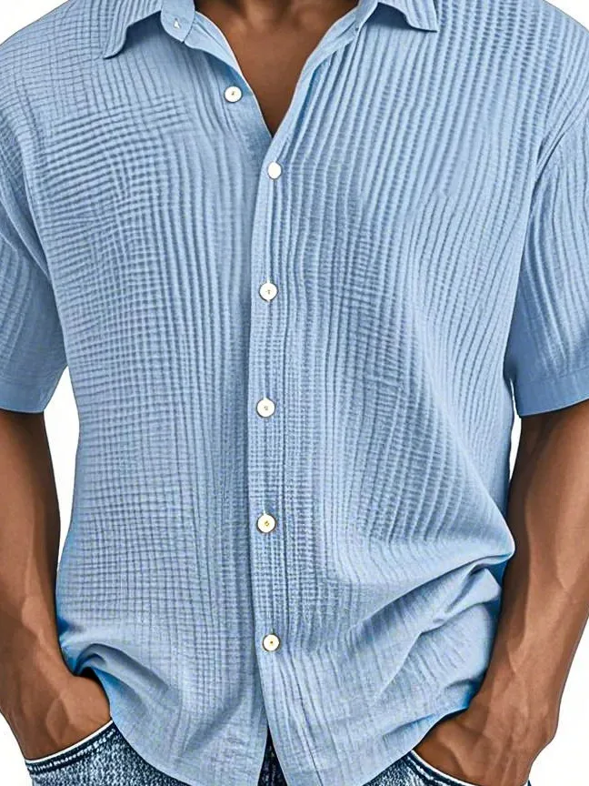 Мужской однотонный топ свободного покроя ort Sve irt, повседневный модный городской Sle, двухслойный плиссированный тканевый универсальный летний топ 
Мужской однотонный топ свободного покроя ort Sve irt, повседневный модный городской Sle, двухслойный плиссированный тканевый универсальный летний топ