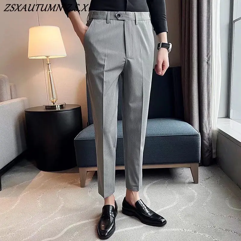 British Style New Solid High Waist Suit Pant Men Business Formal Wear Trousers High Quality Slim Casual Office Suit Pants 28-38
British Style New Solid High Waist Suit Pant Men Business Formal Wear Trousers High Quality Slim Casual Office Suit Pants 28-38
