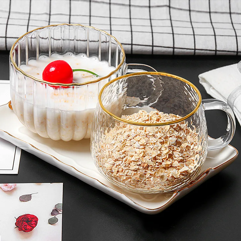 European Simple Breakfast Glass Mug Home Coffee Cup Gold-plated Transparent Tea Milk Cup Coffee Table Living Room Decoration
European Simple Breakfast Glass Mug Home Coffee Cup Gold-plated Transparent Tea Milk Cup Coffee Table Living Room Decoration