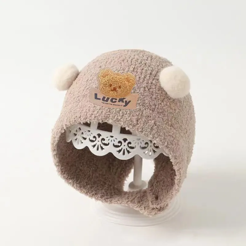 Cute Bear Baby Ear Protection Cap Winter Warm Plush Thicken Velvet Headgear Bonnet Kids Beanies 0-24Month Infants Knitted Hat
Cute Bear Baby Ear Protection Cap Winter Warm Plush Thicken Velvet Headgear Bonnet Kids Beanies 0-24Month Infants Knitted Hat