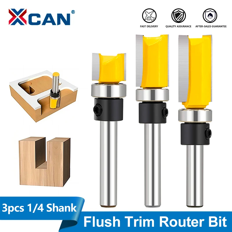 XCAN Straight Bit 1/4" Shank 3pcs Tungsten Carbide Double Flute Router Bits Milling Cutter For Wood Woodwork Tool
XCAN Straight Bit 1/4" Shank 3pcs Tungsten Carbide Double Flute Router Bits Milling Cutter For Wood Woodwork Tool