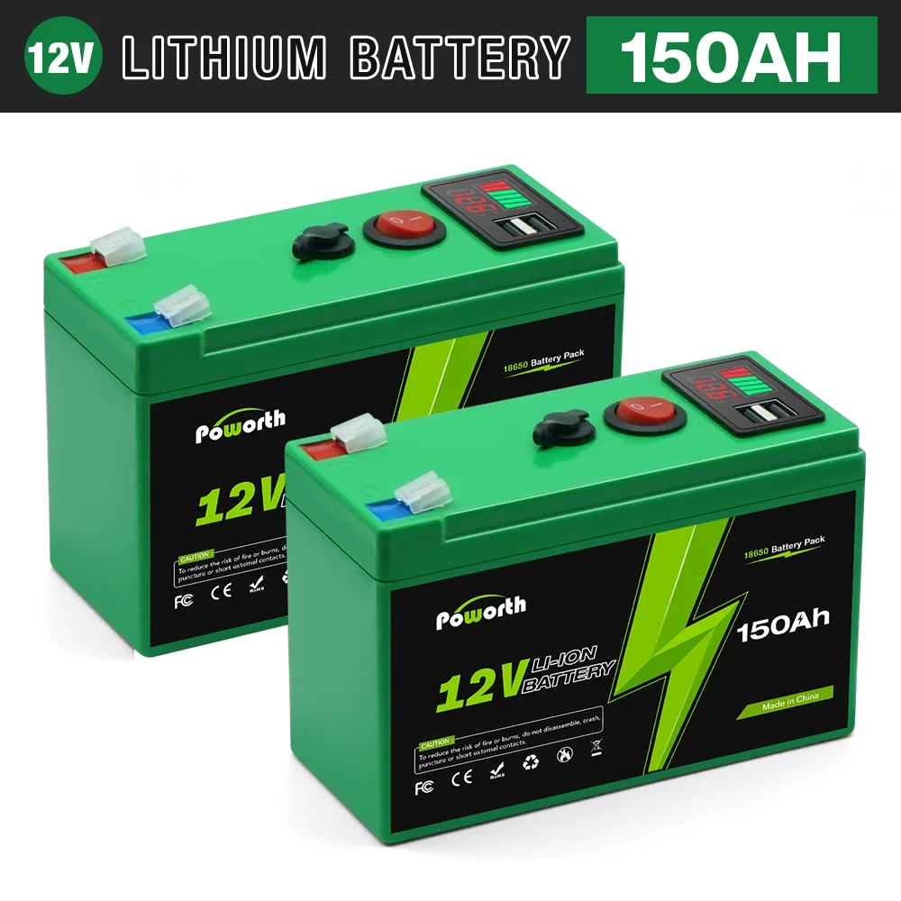 12V 150Ah Lithium LiFePO4 Deep Cycle Battery for Solar,Fish Finder, Power Wheels, Lighting, Off-Grid Applications Built-in BMS
12V 150Ah Lithium LiFePO4 Deep Cycle Battery for Solar,Fish Finder, Power Wheels, Lighting, Off-Grid Applications Built-in BMS