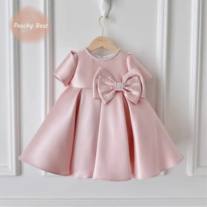 Baby Girl Princess Pearl Bow Tutu Dress Infant Toddler Child Pink Vestido Wedding Birthday Party Pageant Baby Clothes 1-7Y
Baby Girl Princess Pearl Bow Tutu Dress Infant Toddler Child Pink Vestido Wedding Birthday Party Pageant Baby Clothes 1-7Y