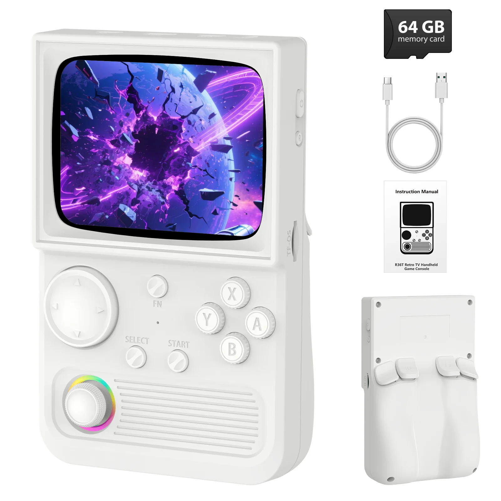 R36T Retro Handheld Game Console 3.5 Inch IPS Screen EmuELEC System Built-in 22000+ Classic Games Portable Video Game Player
R36T Retro Handheld Game Console 3.5 Inch IPS Screen EmuELEC System Built-in 22000+ Classic Games Portable Video Game Player