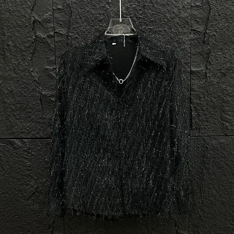 Niche Designer New High-Grade Starry Tassel Padded Shoulder Long-Sleeved Shirt Men's Korean-Style Chic and Unique Design Loose
Niche Designer New High-Grade Starry Tassel Padded Shoulder Long-Sleeved Shirt Men's Korean-Style Chic and Unique Design Loose