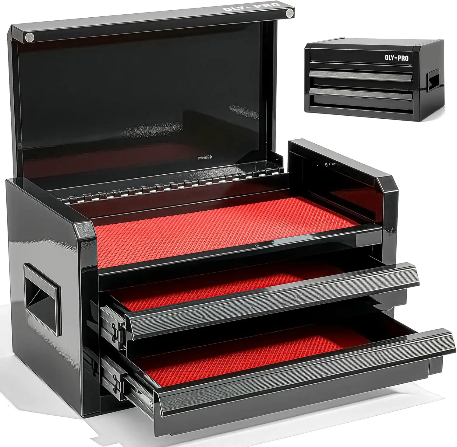 Mini Toolbox with 2 Drawers and Top Storage, Durable Steel Construction with Ball-Bearing Slides, Multi-Purpose Portable Tool
Mini Toolbox with 2 Drawers and Top Storage, Durable Steel Construction with Ball-Bearing Slides, Multi-Purpose Portable Tool