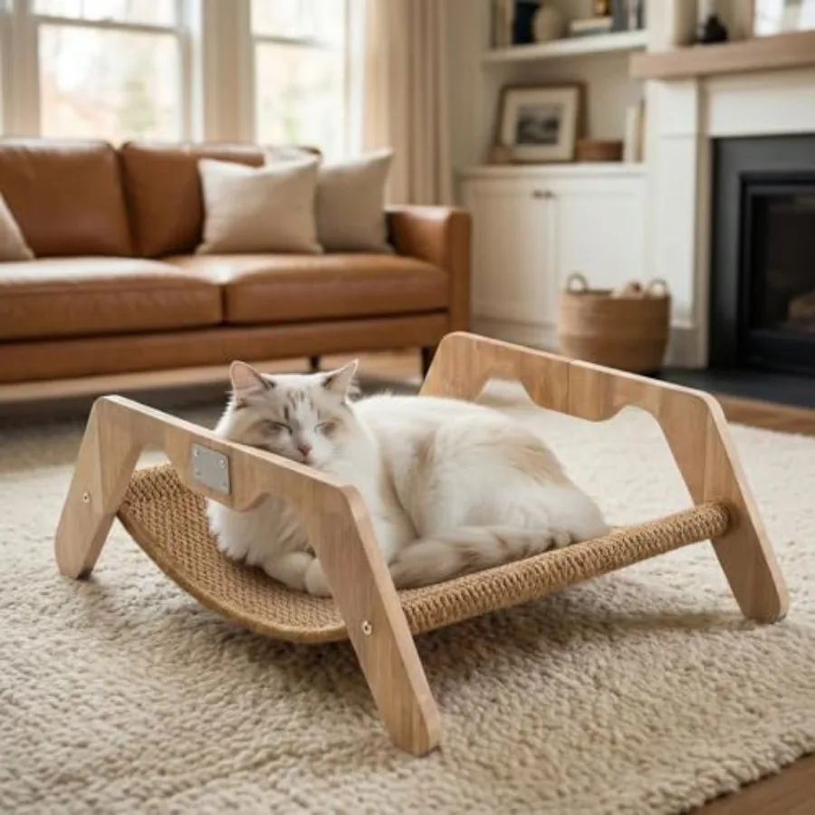 2-in-1 Cat Scratcher Bed Elevated Wooden Cats Scratch Pad with Plush Mat and Sisal Cat Scratcher for Indoor Cats Lounger Furnit
2-in-1 Cat Scratcher Bed Elevated Wooden Cats Scratch Pad with Plush Mat and Sisal Cat Scratcher for Indoor Cats Lounger Furnit