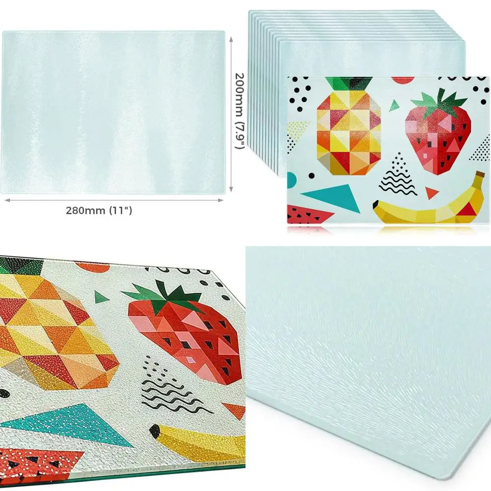 8x11 Inch Tempered Glass Cutting Boards with Anti-Slip Surface for Kitchen, Heat Resistant and Textured for Sublimation Designs
8x11 Inch Tempered Glass Cutting Boards with Anti-Slip Surface for Kitchen, Heat Resistant and Textured for Sublimation Designs