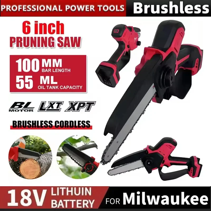 Мощная бензопила Milwaukee, 8-дюймовая автоматическая масленка, бесщеточная электрическая цепная пила для обрезки древесины, электроинструменты для резки аккумулятора 18 В
Мощная бензопила Milwaukee, 8-дюймовая автоматическая масленка, бесщеточная электрическая цепная пила для обрезки древесины, электроинструменты для резки аккумулятора 18 В