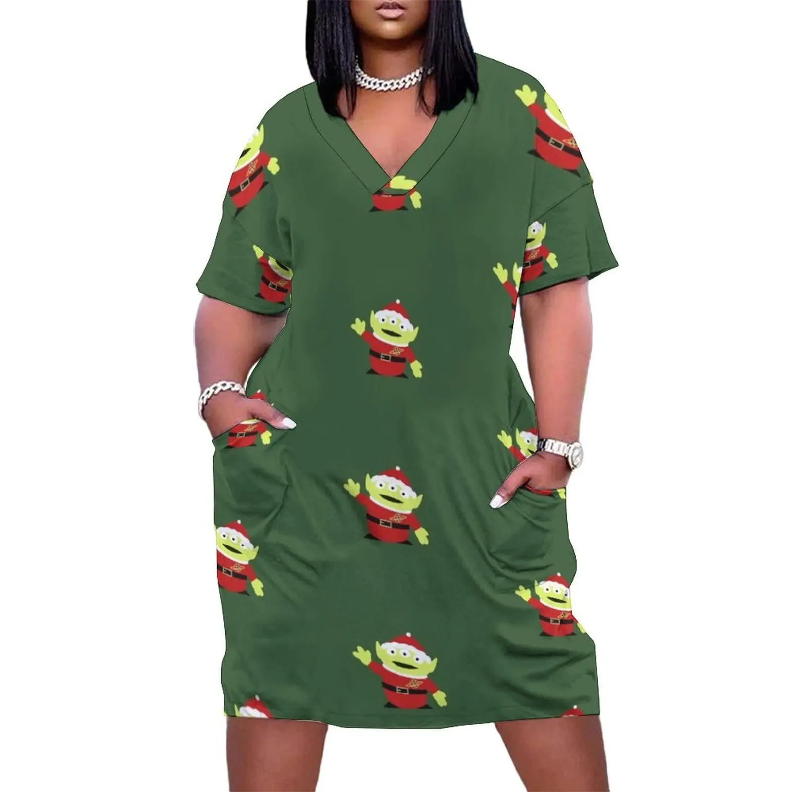 Cute Merry Christmas Alien with Green Background Loose Pocket Dress Dresses luxury evening dresses for women 2025
Cute Merry Christmas Alien with Green Background Loose Pocket Dress Dresses luxury evening dresses for women 2025