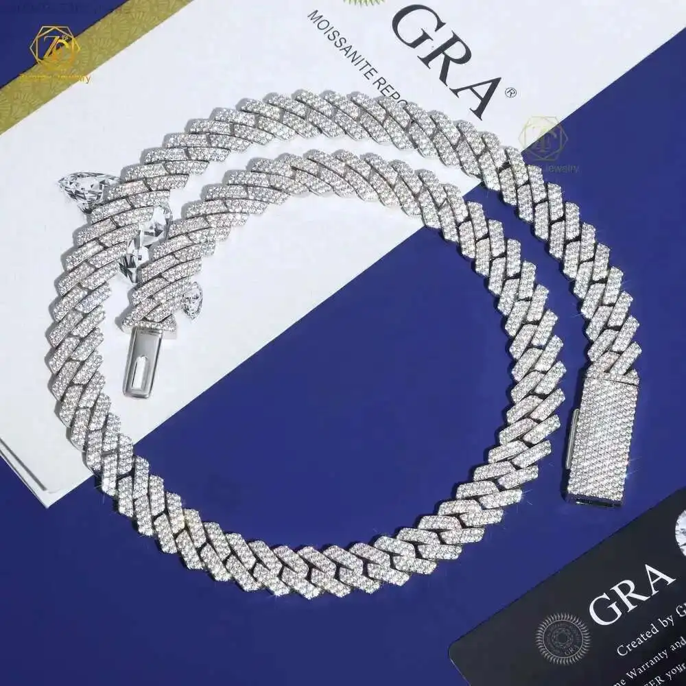 Custom 8mm 10mm 15mm Iced Necklace 925 Sterling Silver White Gold Plated Diamond Moissanite Cuban Link Chain
Custom 8mm 10mm 15mm Iced Necklace 925 Sterling Silver White Gold Plated Diamond Moissanite Cuban Link Chain