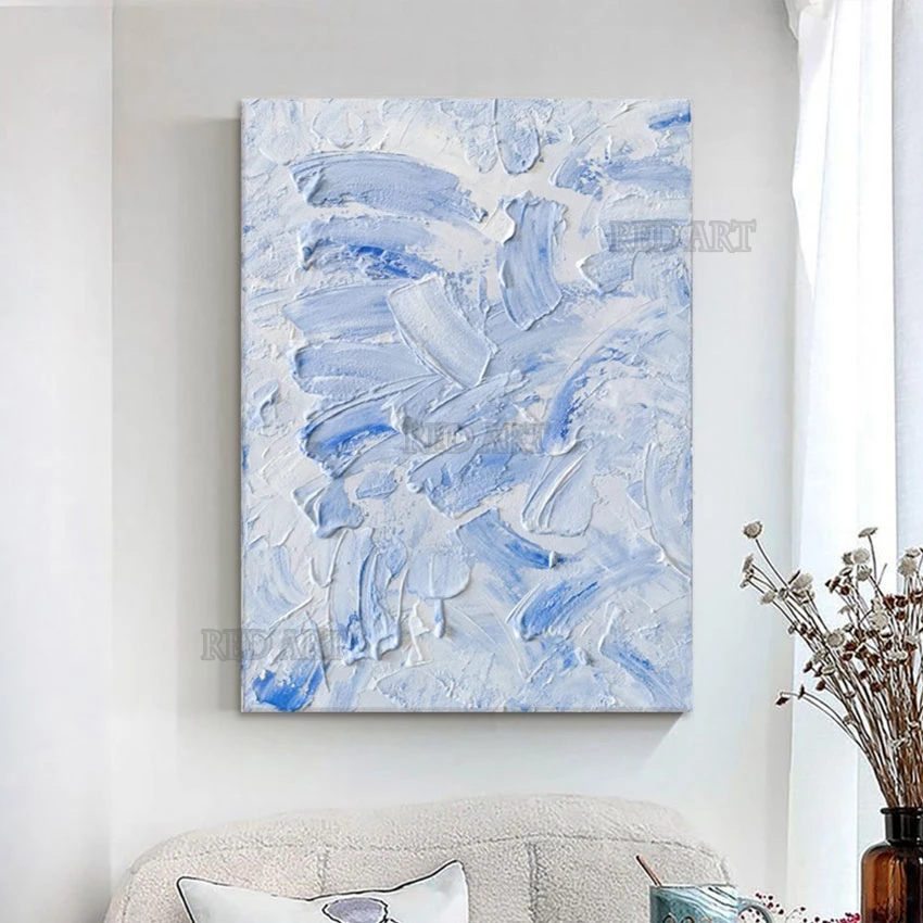 100% Hand Painted Canvas Texture Knife Picture Hotel Decoration Thick Blue Oil Painting Abstract Wall Poster Art On Canvas
100% Hand Painted Canvas Texture Knife Picture Hotel Decoration Thick Blue Oil Painting Abstract Wall Poster Art On Canvas