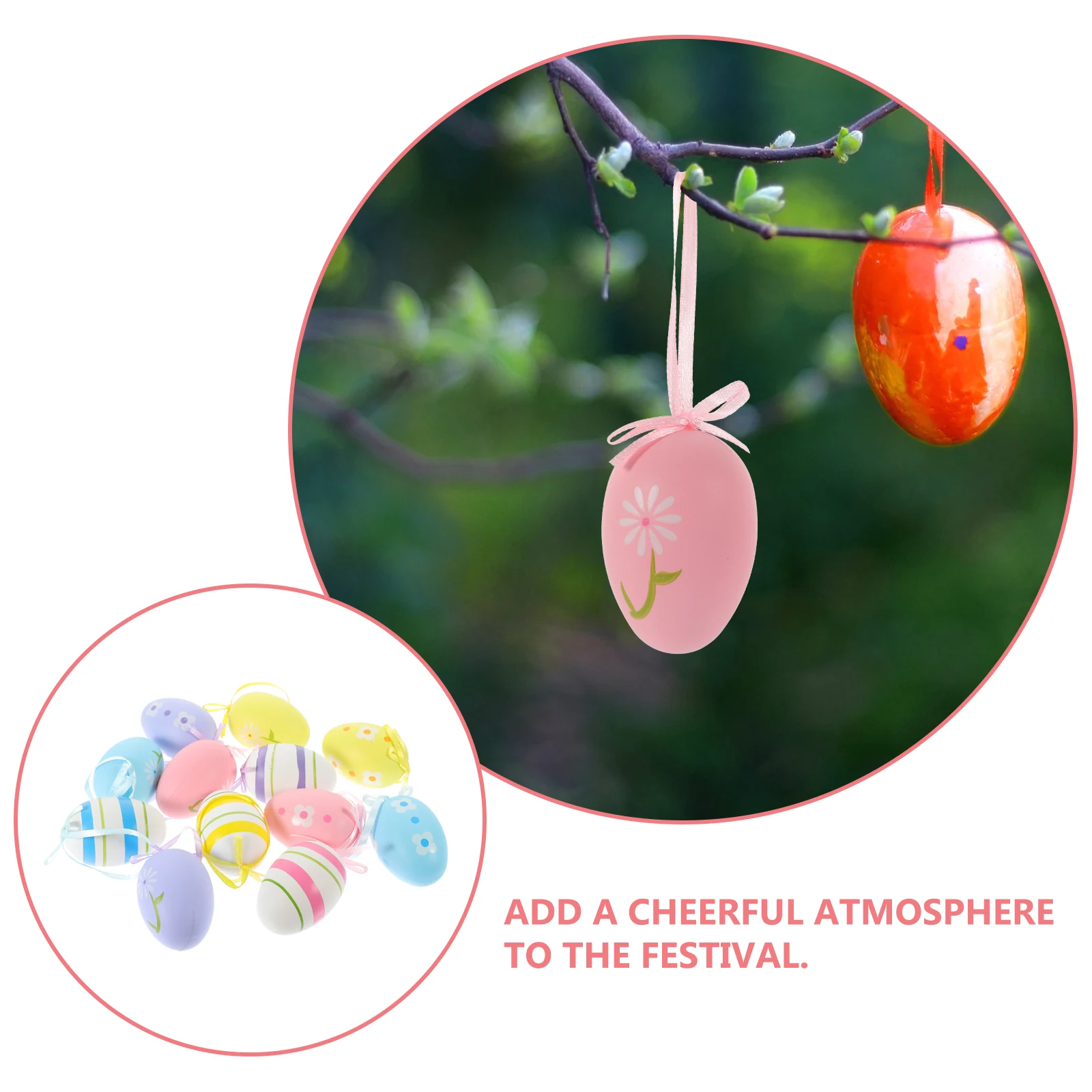 12 Pcs Colorful Easter Egg Hanging Ornament Adorable Decorations Festive Party Accessories Bright Room Homenaments
12 Pcs Colorful Easter Egg Hanging Ornament Adorable Decorations Festive Party Accessories Bright Room Homenaments