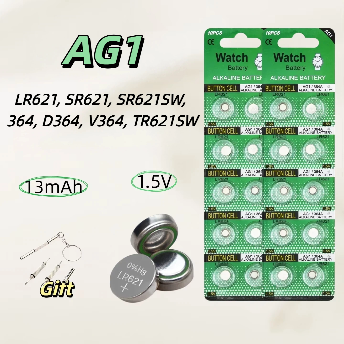 AG1 LR621 1.5V Watch Battery 10PCS, for Quartz Watch, Calculator, Thermometer - Fast Shipping
AG1 LR621 1.5V Watch Battery 10PCS, for Quartz Watch, Calculator, Thermometer - Fast Shipping