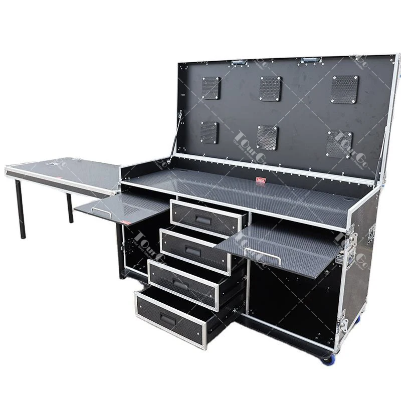 Portable 6x24 Inch Workstation Broadcasting Flight Cases for Video Production with Drawer and Sliding Table
Portable 6x24 Inch Workstation Broadcasting Flight Cases for Video Production with Drawer and Sliding Table