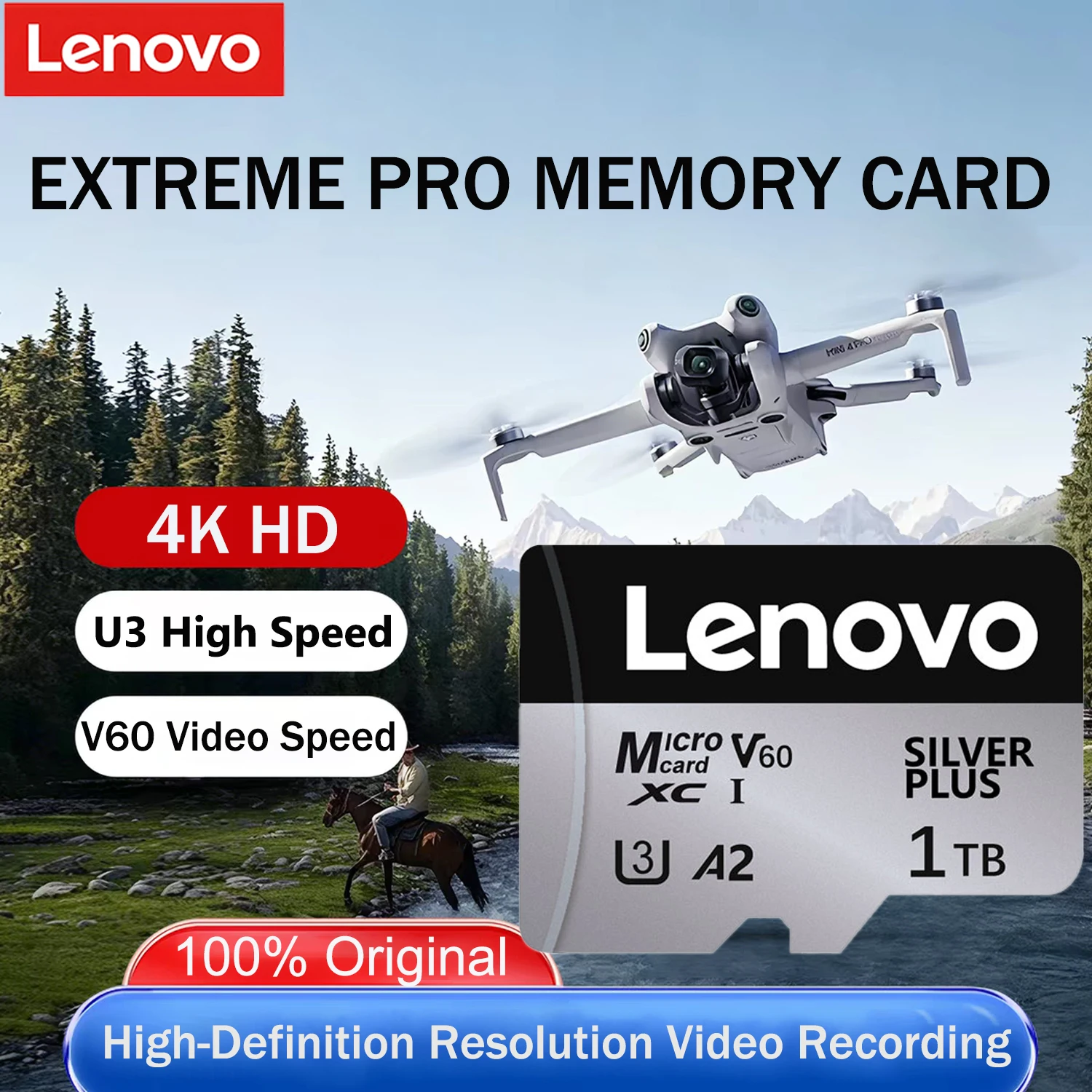 Lenovo High Speed Micro SD Memory Card 1TB 512GB 256GB C10 Mini SD Card Performance TF Flash Card for Drone Surveillance Devices
Lenovo High Speed Micro SD Memory Card 1TB 512GB 256GB C10 Mini SD Card Performance TF Flash Card for Drone Surveillance Devices